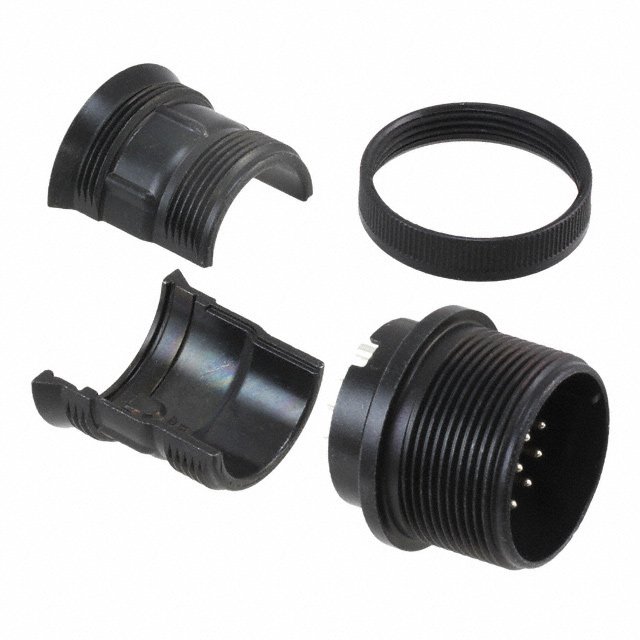 17 Position Circular Connector Receptacle, Male Pins Solder Cup